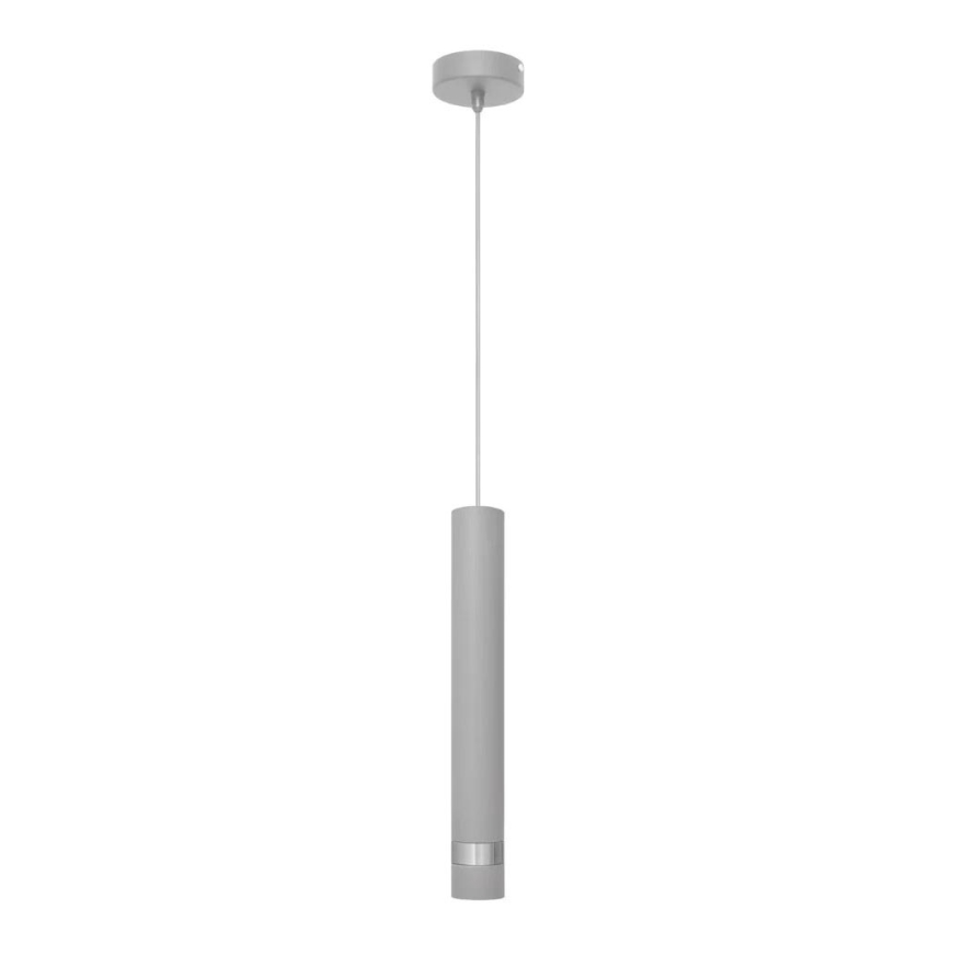 LED Lustra ar auklu TUBA 1xGU10/4,8W/230V pelēka/spīdīga hroma