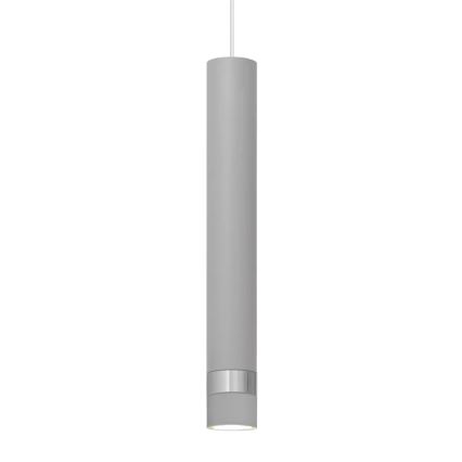 LED Lustra ar auklu TUBA 1xGU10/4,8W/230V pelēka/spīdīga hroma