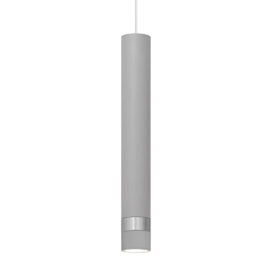 LED Lustra ar auklu TUBA 1xGU10/4,8W/230V pelēka/spīdīga hroma