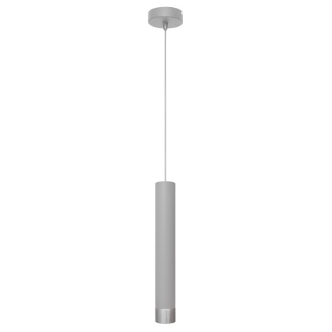 LED Lustra ar auklu TUBA 1xGU10/6,5W/230V pelēka/matēta hroma
