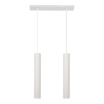 LED Lustra ar auklu TUBA 2xGU10/4,8W/230V balta