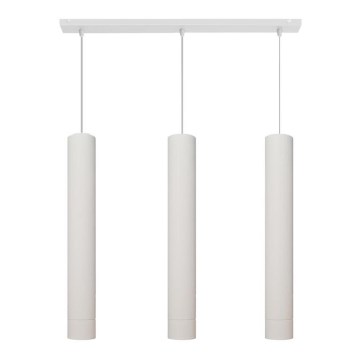 LED Lustra ar auklu TUBA 3xGU10/4,8W/230V balta