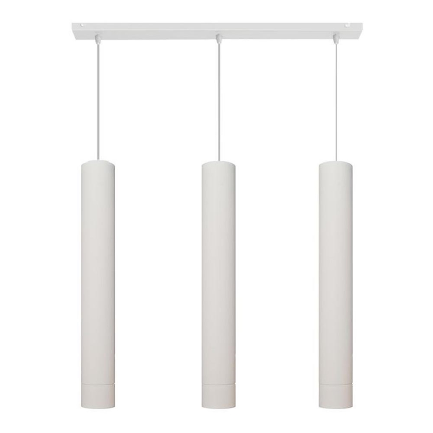 LED Lustra ar auklu TUBA 3xGU10/4,8W/230V balta