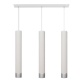 LED Lustra ar auklu TUBA 3xGU10/4,8W/230V balta/spīdīgs hroms
