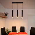 LED Lustra ar auklu TUBA 3xGU10/4,8W/230V melna