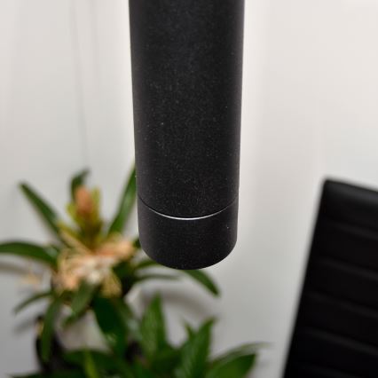 LED Lustra ar auklu TUBA 3xGU10/4,8W/230V melna