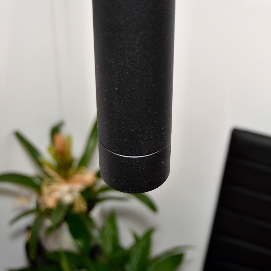 LED Lustra ar auklu TUBA 3xGU10/4,8W/230V melna