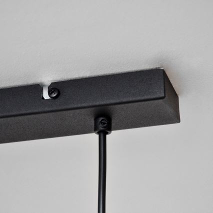 LED Lustra ar auklu TUBA 3xGU10/4,8W/230V melna