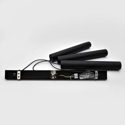 LED Lustra ar auklu TUBA 3xGU10/4,8W/230V melna