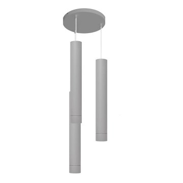 LED Lustra ar auklu TUBA 3xGU10/4,8W/230V pelēka