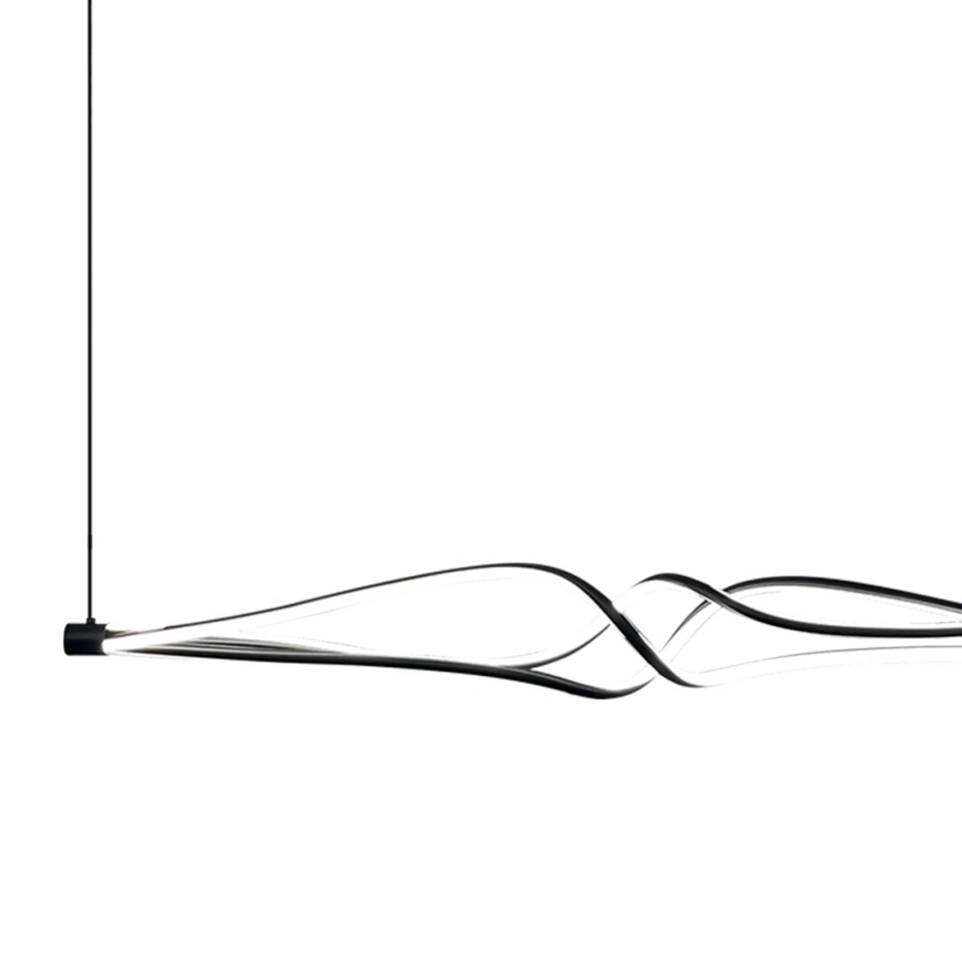 LED Lustra ar auklu TWISTER LED/56W/230V melna