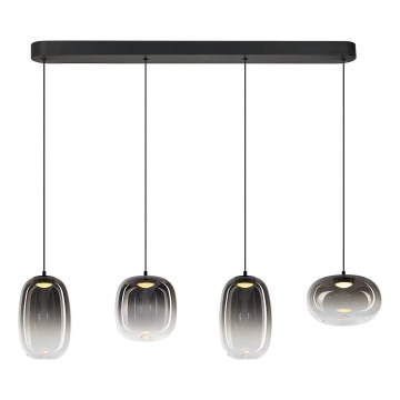 LED Lustra ar auklu VASO LED/15W/230V melna/dūmakains