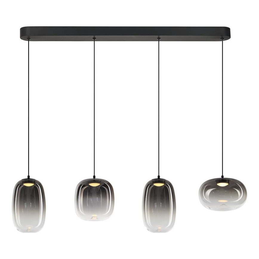 LED Lustra ar auklu VASO LED/15W/230V melna/dūmakains