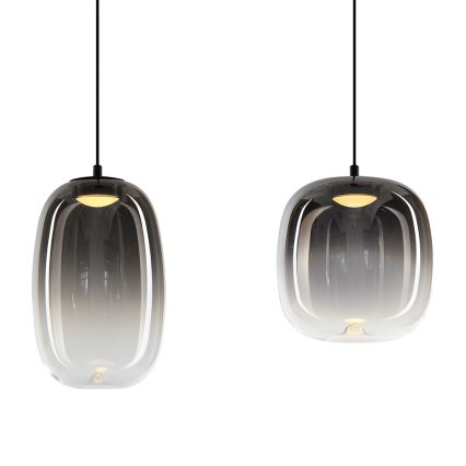 LED Lustra ar auklu VASO LED/15W/230V melna/dūmakains