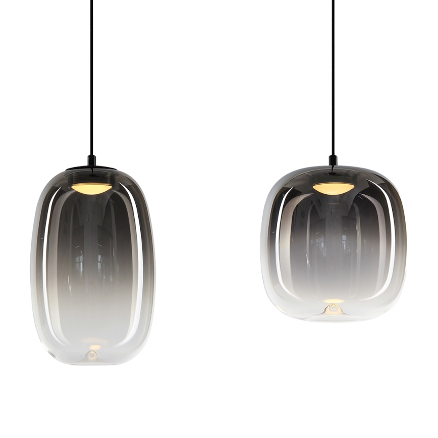 LED Lustra ar auklu VASO LED/15W/230V melna/dūmakains