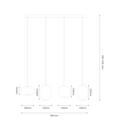 LED Lustra ar auklu VASO LED/15W/230V zelta/dūmakains