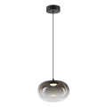 LED Lustra ar auklu VASO LED/4W/230V d. 18 cm melna/dūmakains
