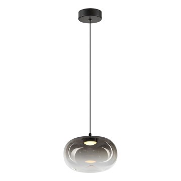 LED Lustra ar auklu VASO LED/4W/230V d. 18 cm melna/dūmakains