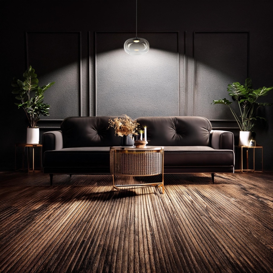 LED Lustra ar auklu VASO LED/4W/230V d. 18 cm melna/dūmakains