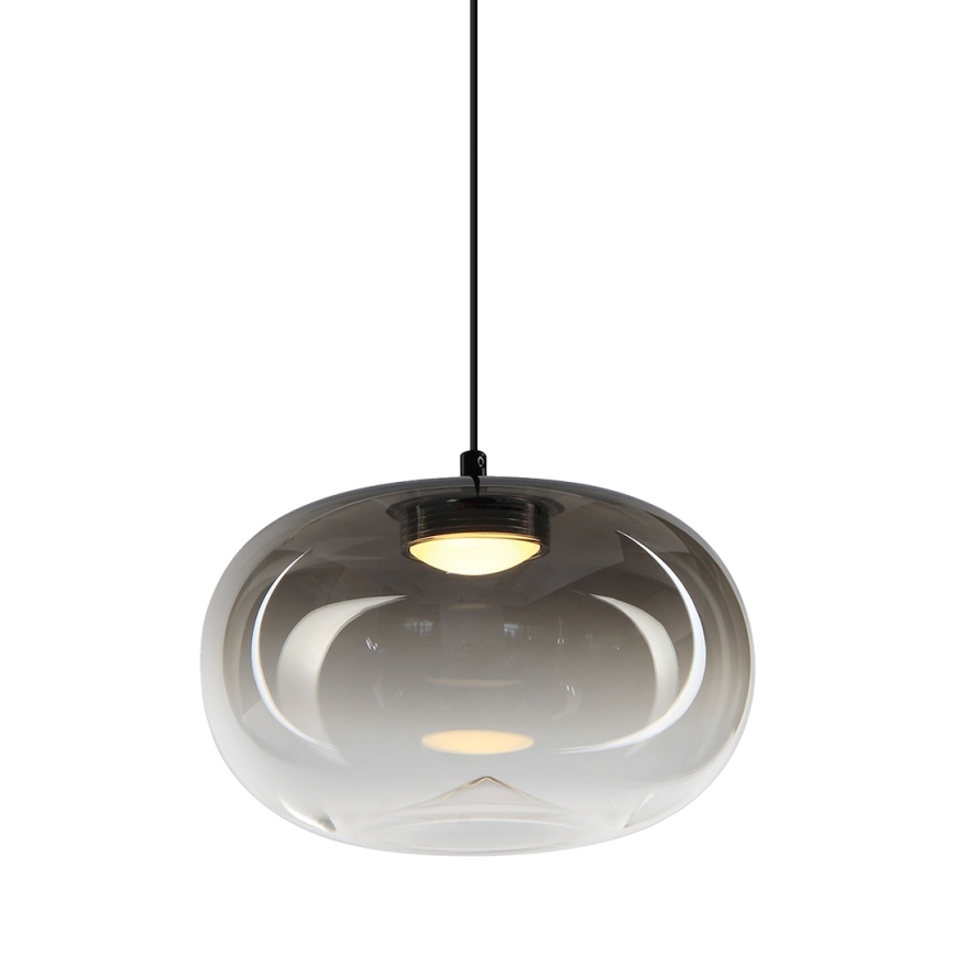LED Lustra ar auklu VASO LED/4W/230V d. 18 cm melna/dūmakains
