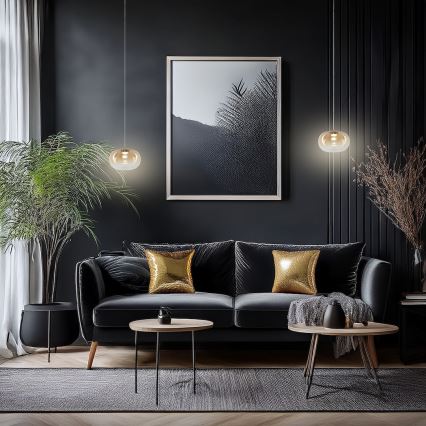 LED Lustra ar auklu VASO LED/4W/230V d. 18 cm zelta/dūmakains