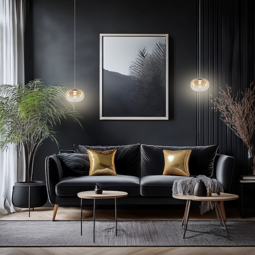 LED Lustra ar auklu VASO LED/4W/230V d. 18 cm zelta/dūmakains