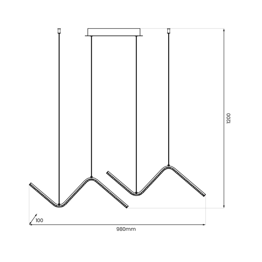 LED Lustra ar auklu VERTE 2xLED/11W/230V melna