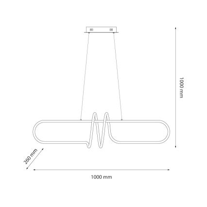 LED Lustra ar auklu VERTIGO LED/54W/230V melna