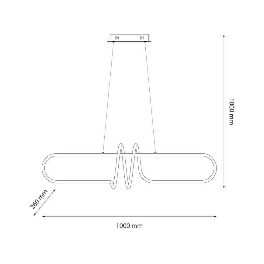 LED Lustra ar auklu VERTIGO LED/54W/230V melna