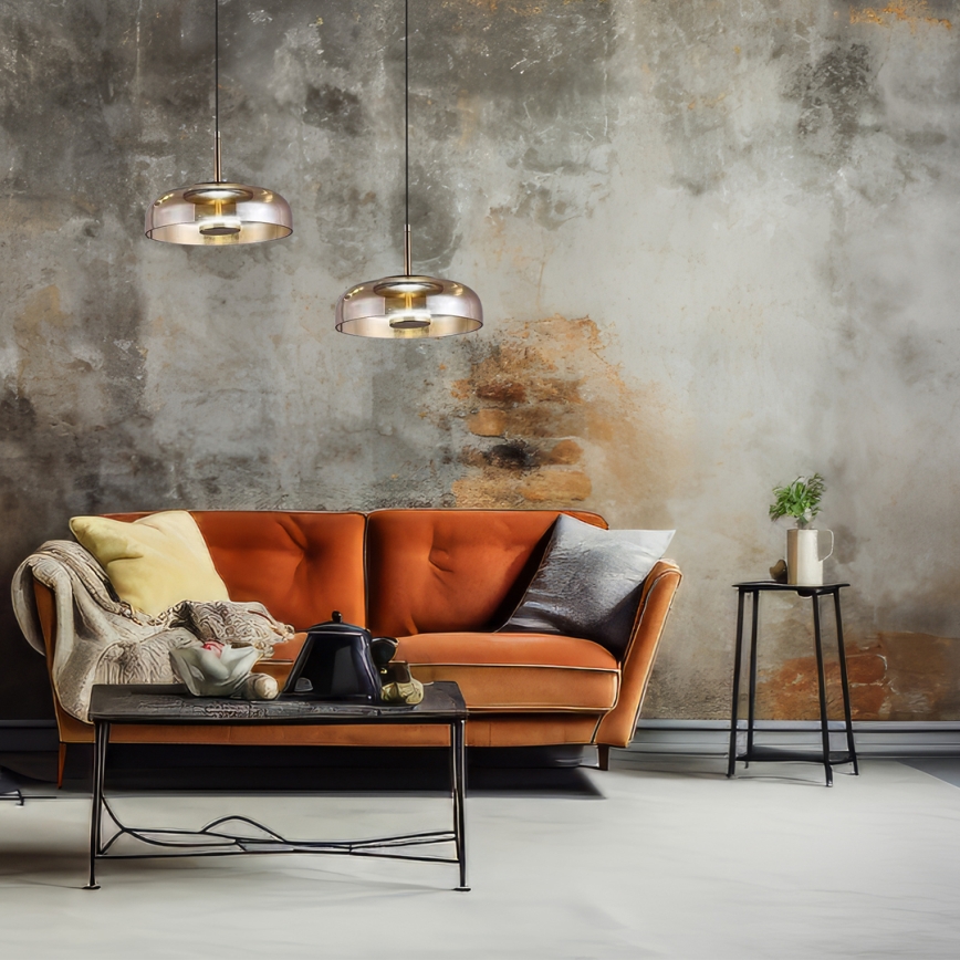 LED Lustra ar auklu VETRO LED/6W/230V bēša/melna
