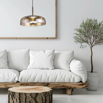 LED Lustra ar auklu VETRO LED/6W/230V bēša/melna