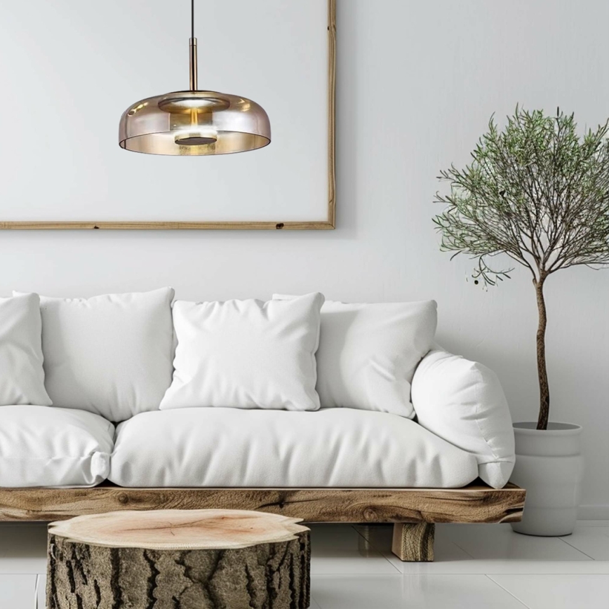 LED Lustra ar auklu VETRO LED/6W/230V bēša/melna
