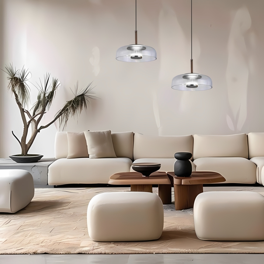 LED Lustra ar auklu VETRO LED/6W/230V pelēka/melna