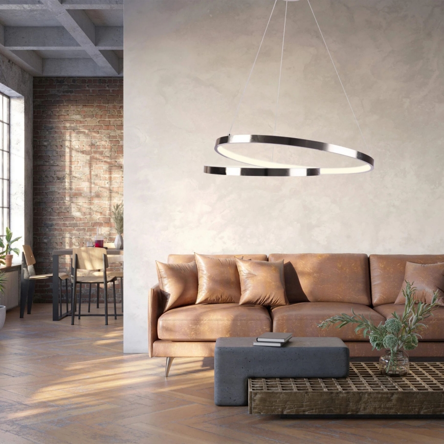LED Lustra ar auklu ZEFIRA LED/40W/230V 4000K d. 50 cm spīdīgi hromēts