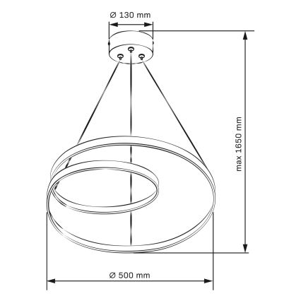 LED Lustra ar auklu ZEFIRA LED/40W/230V 4000K d. 50 cm spīdīgi hromēts