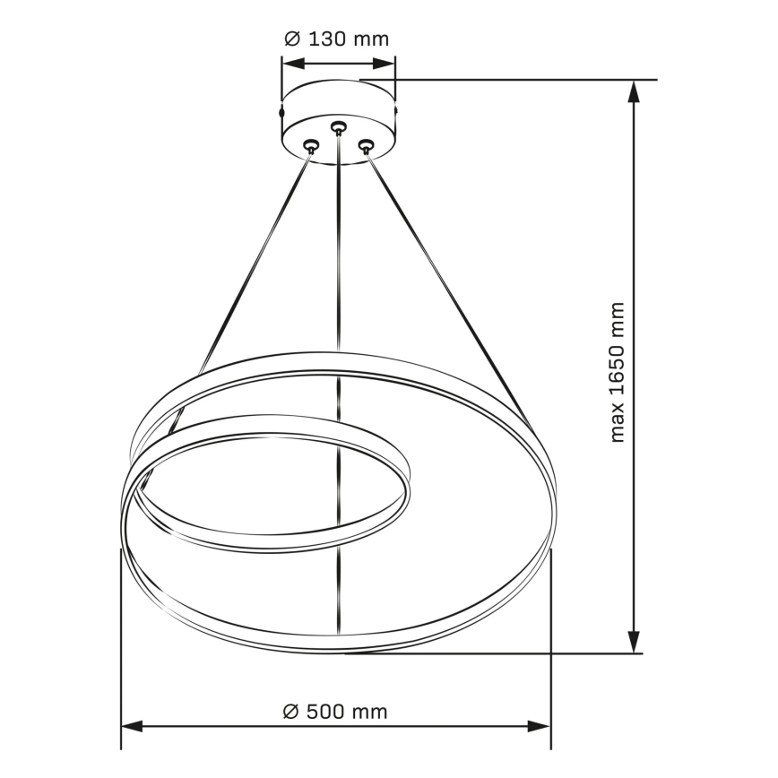 LED Lustra ar auklu ZEFIRA LED/40W/230V 4000K d. 50 cm spīdīgi hromēts