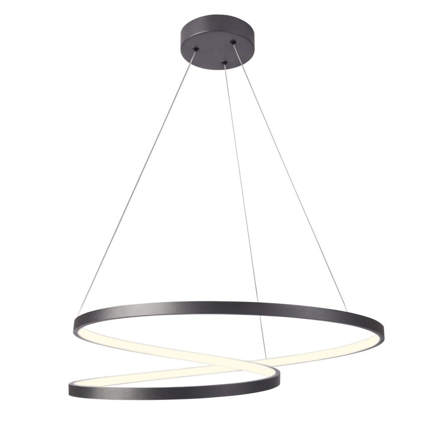LED Lustra ar auklu ZEFIRA LED/52W/230V 4000K d. 60 cm antracīta