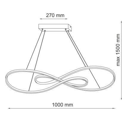 LED Lustra ar auklu ZUMBA LED/50W/230V zelta