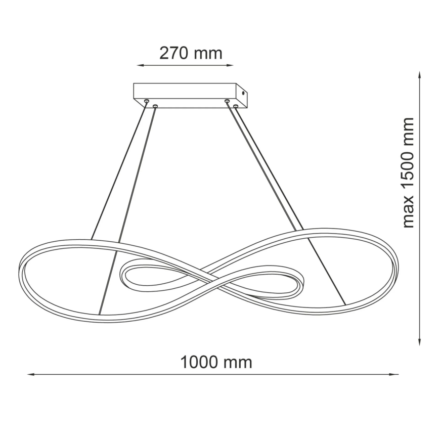 LED Lustra ar auklu ZUMBA LED/50W/230V zelta