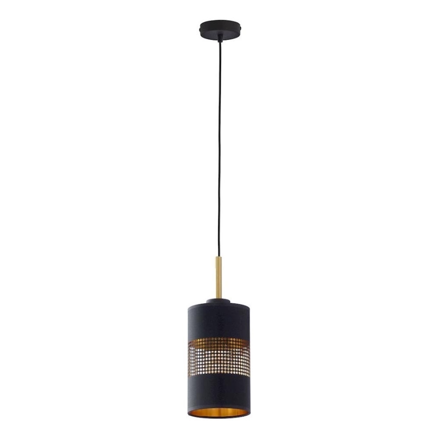 LED lustra ar kabeli BOGART 1xE27/15W/230V melna/zelta