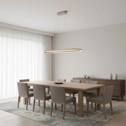 LED lustra ar kabeli CASHMERE LED/80W/230V 30x100 cm balta
