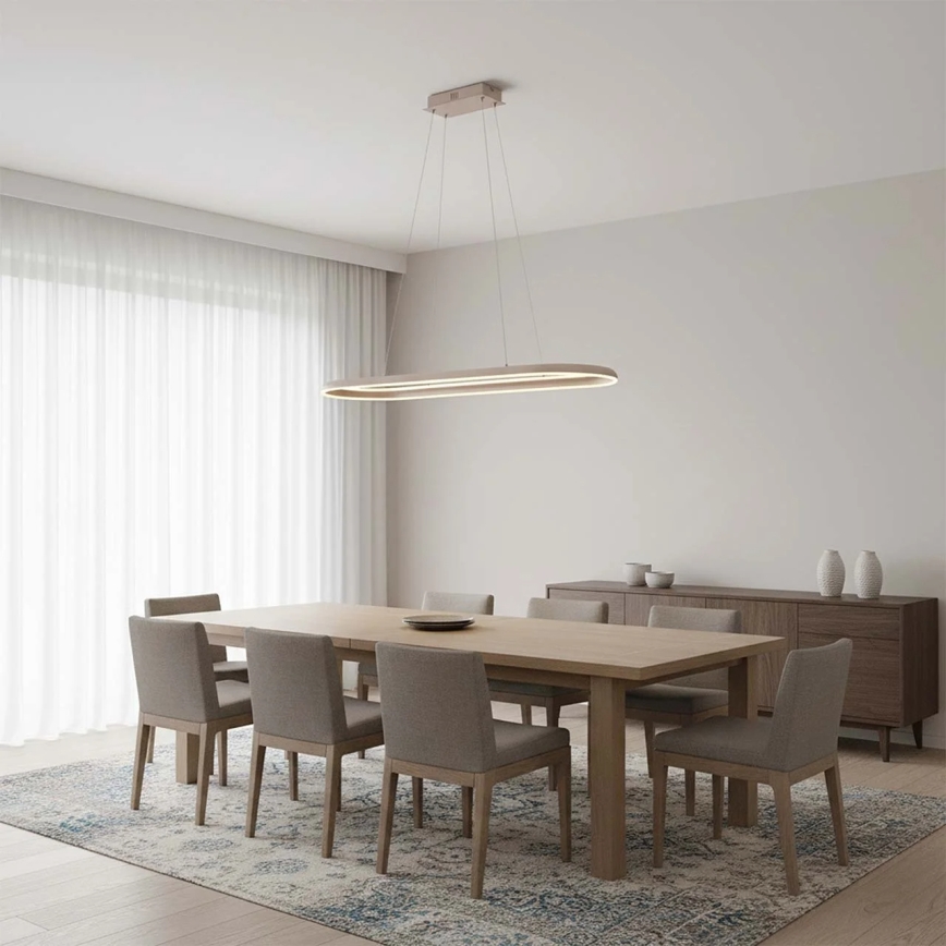 LED lustra ar kabeli CASHMERE LED/80W/230V 30x100 cm balta