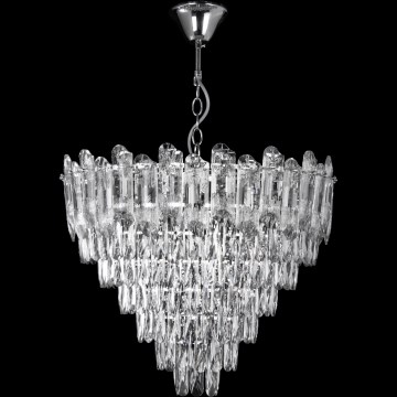LED Lustra ar ķēdi 11xE27/60W/230V + 7xLED/6W d. 60 cm spīdīgi hromēts