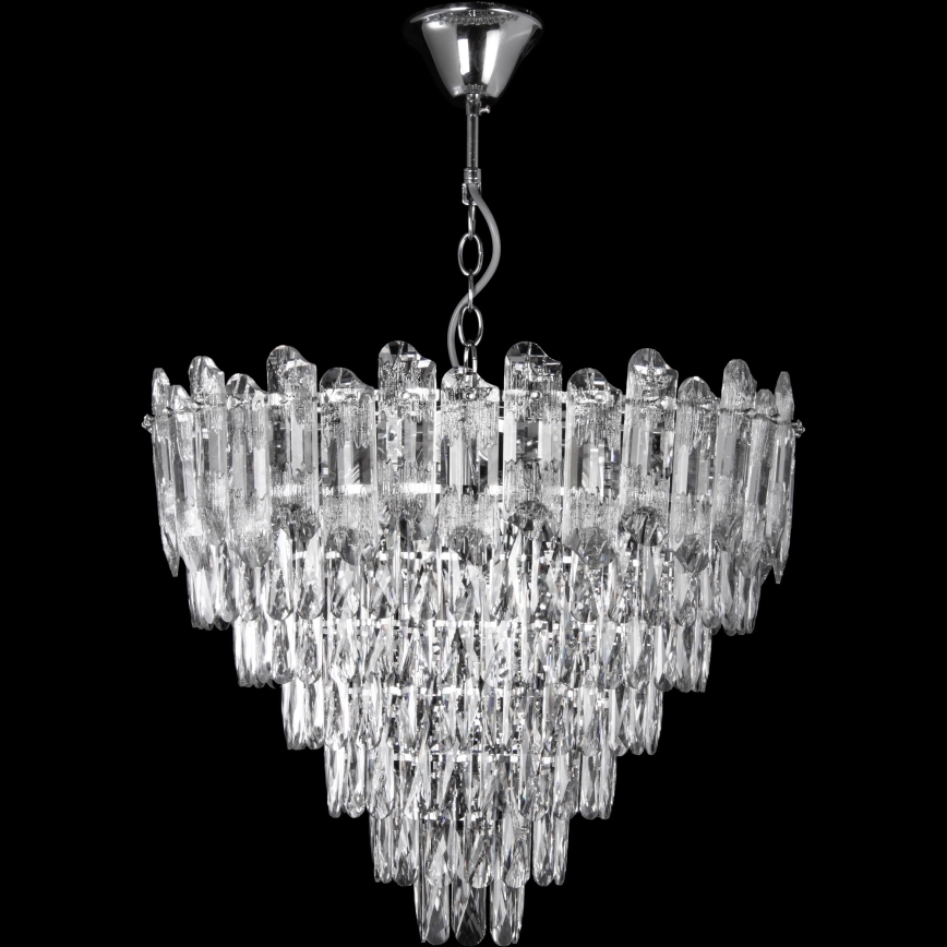 LED Lustra ar ķēdi 11xE27/60W/230V + 7xLED/6W d. 60 cm spīdīgi hromēts