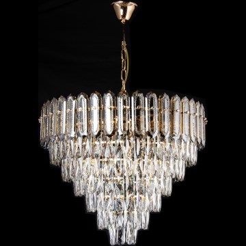 LED Lustra ar ķēdi 11xE27/60W/230V + 7xLED/6W d. 60 cm zelta