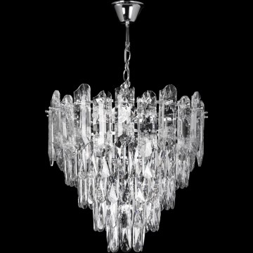 LED Lustra ar ķēdi 7xE27/60W/230V + 4xLED/6W d. 40 cm spīdīgi hromēts