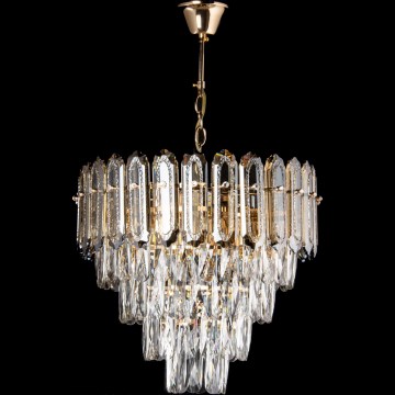 LED Lustra ar ķēdi 7xE27/60W/230V + 4xLED/6W d. 40 cm zelta