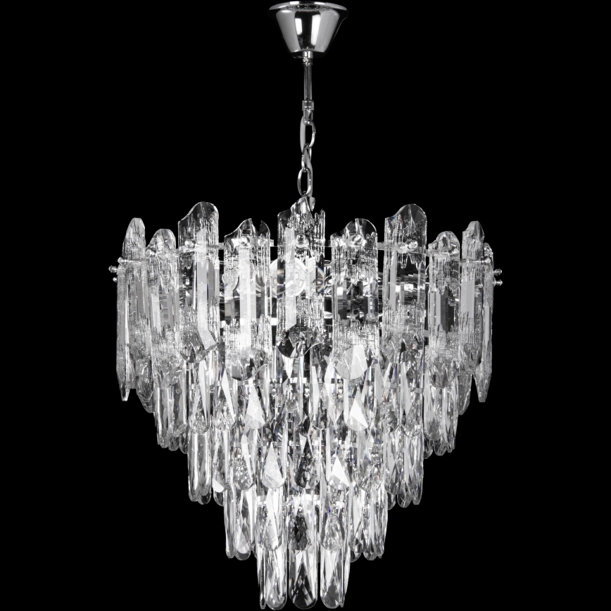 LED lustra ar ķēdi 7xE27/60W/230V + 4xLED/6W Ø 40 cm spīdīgs hroms
