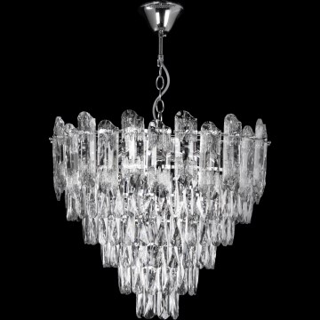 LED Lustra ar ķēdi 9xE27/60W/230V + 6xLED/6W d. 50 cm spīdīgi hromēts