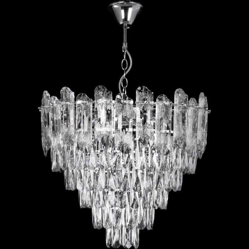 LED Lustra ar ķēdi 9xE27/60W/230V + 6xLED/6W d. 50 cm spīdīgi hromēts